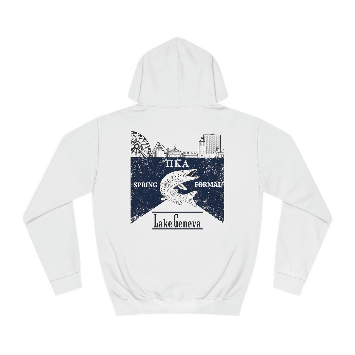 Pike Final Mockup Navy Unisex Hoodie Medium Weight (brown and navy yellow)