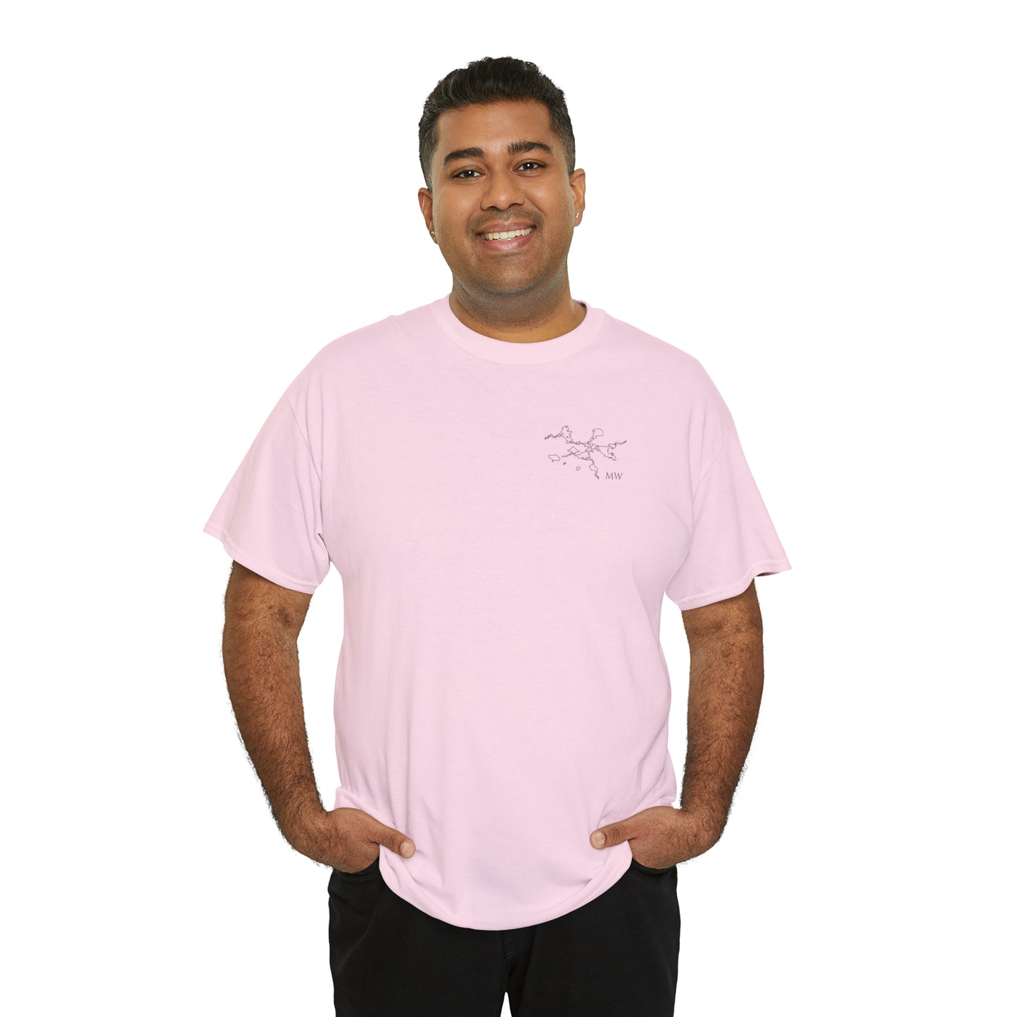 Manitowish Waters Fishing Off Dock - Unisex Heavyweight Short Sleeve Tee