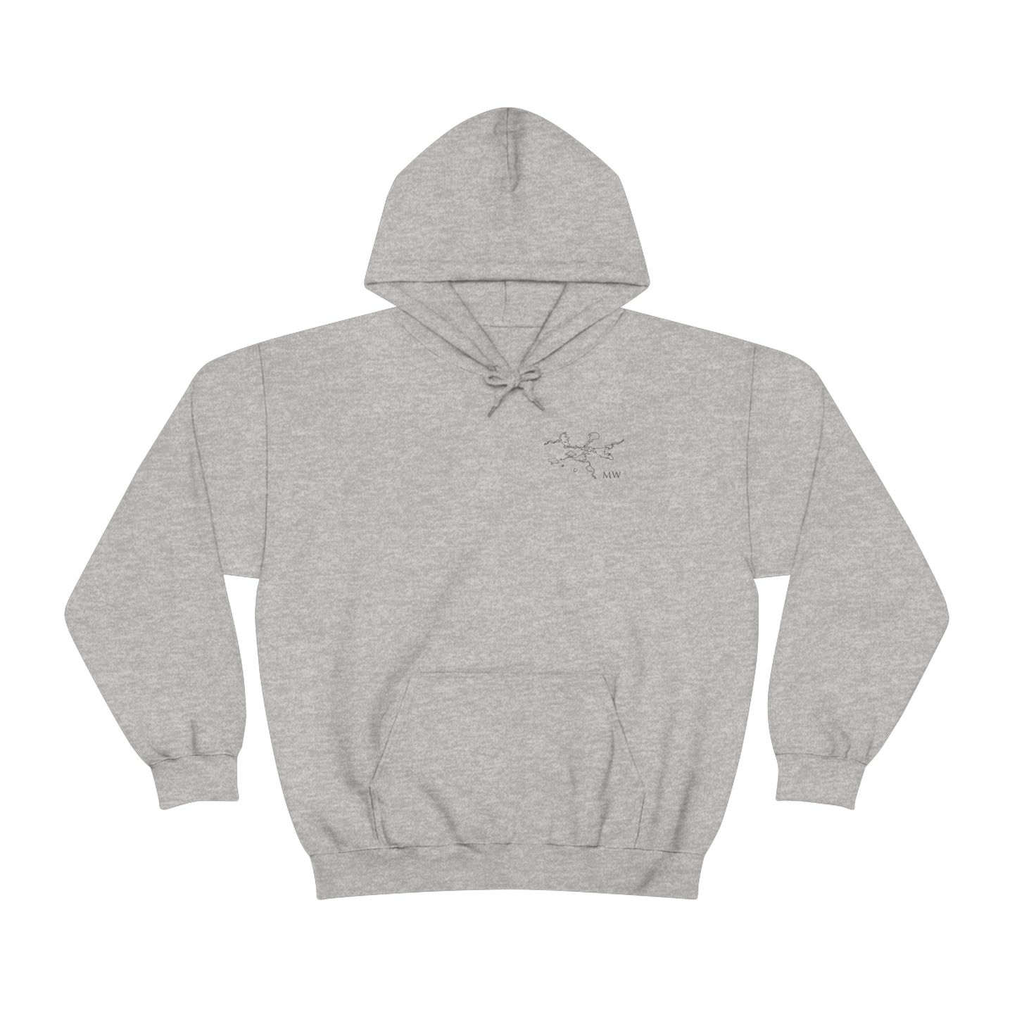Manitowish Waters Surfing Sketch - Unisex Heavy Blend Hooded Sweatshirt