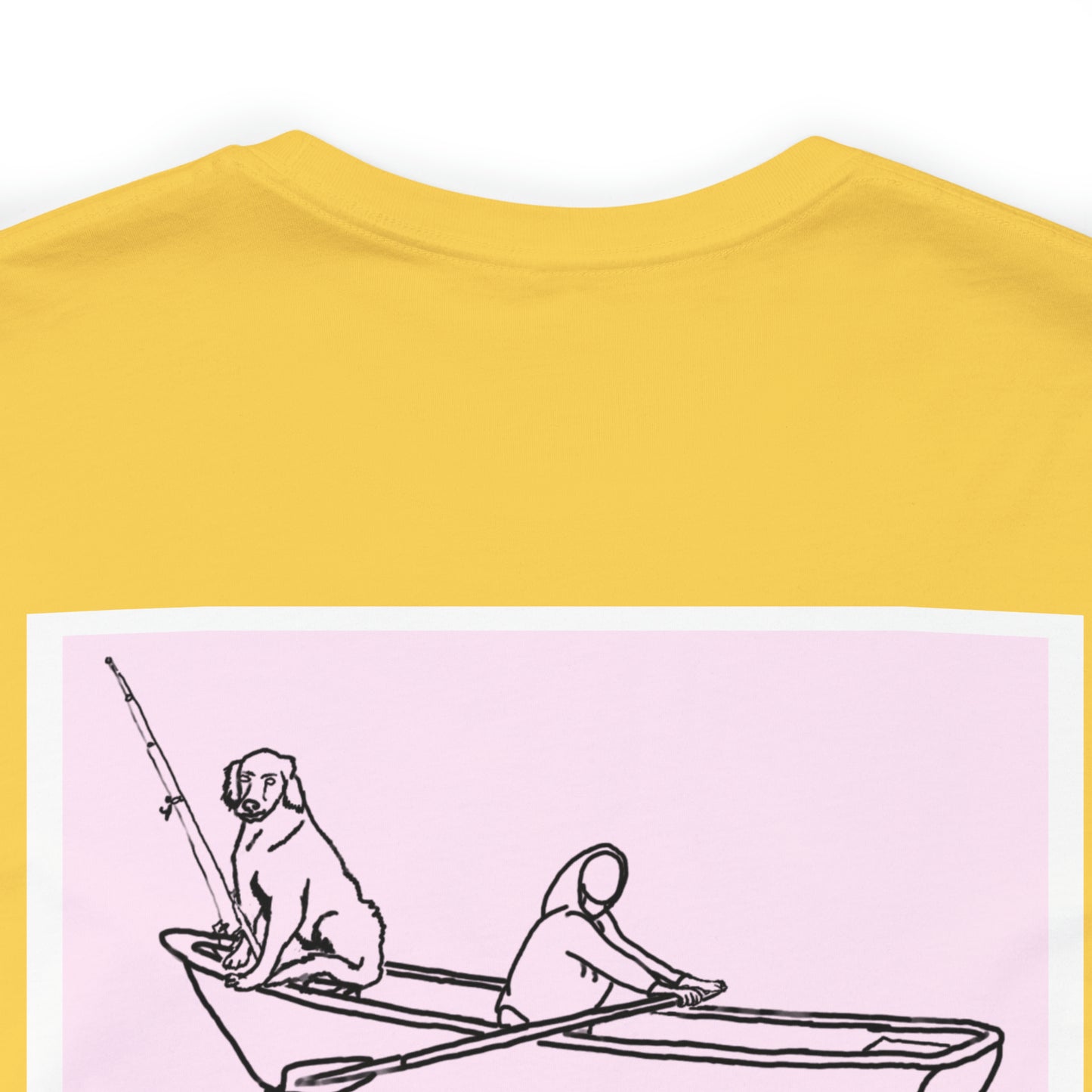 Row Boat Dog Fishing Color - Lac LaBelle Unisex Lightweight Short Sleeve Tee