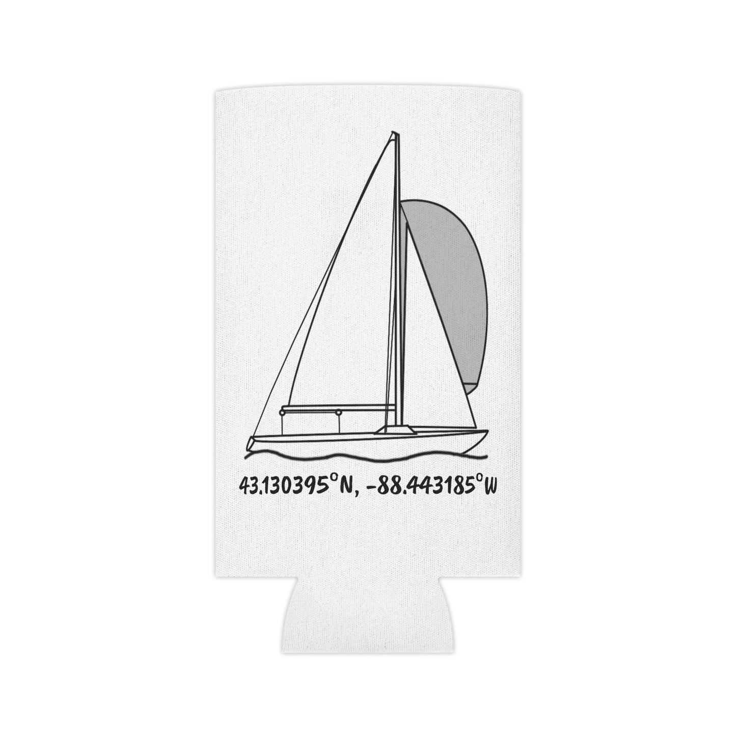 Okauchee Lake Sailboat Yngling Model Can Koozie