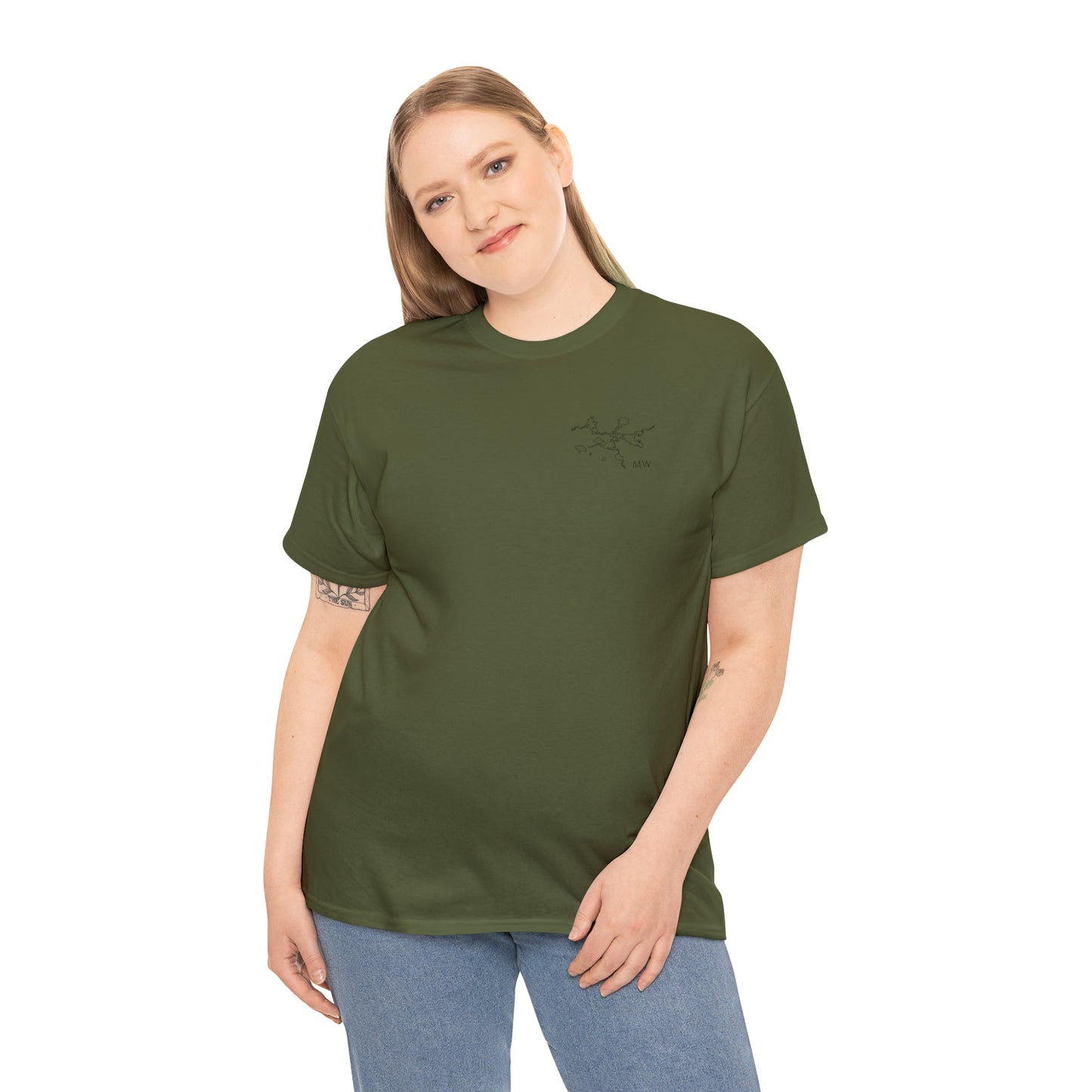 Manitowish Waters Fishing Off Dock - Unisex Heavyweight Short Sleeve Tee