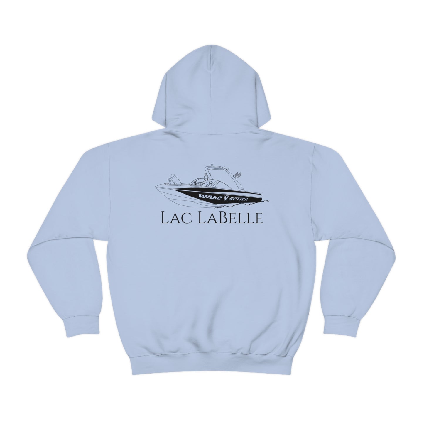 Surf Sketch Patch, Malibu Wakesetter - Lac LaBelle Unisex Heavyweight Hooded Sweatshirt