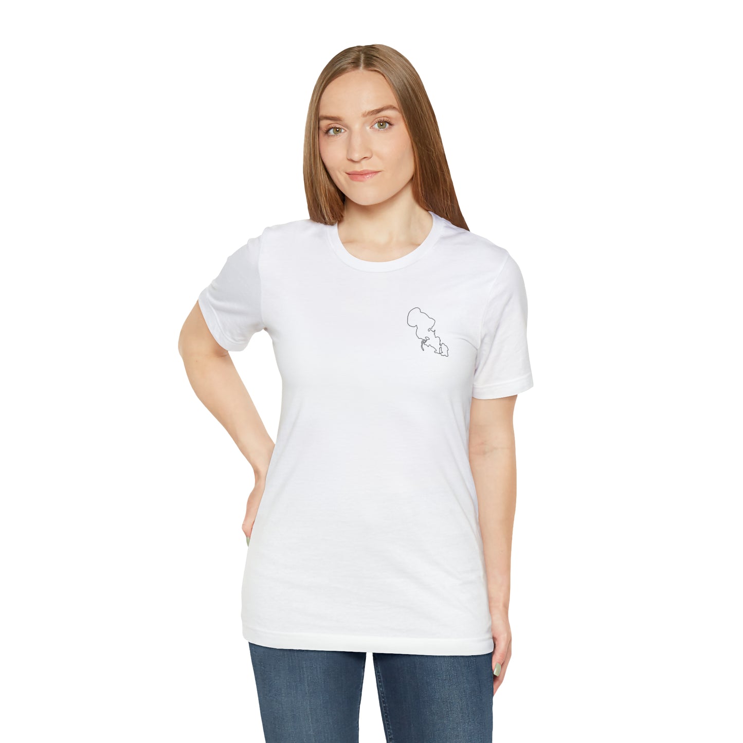 Row Boat Dog Fishing Color - Lac LaBelle Unisex Lightweight Short Sleeve Tee