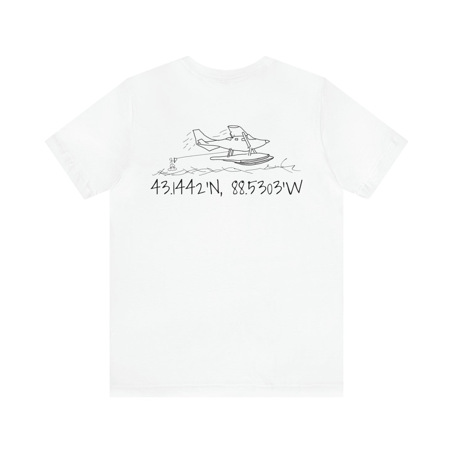 Lac LaBelle, Wakeboard Float Plane - Unisex Lightweight Short Sleeve Tee