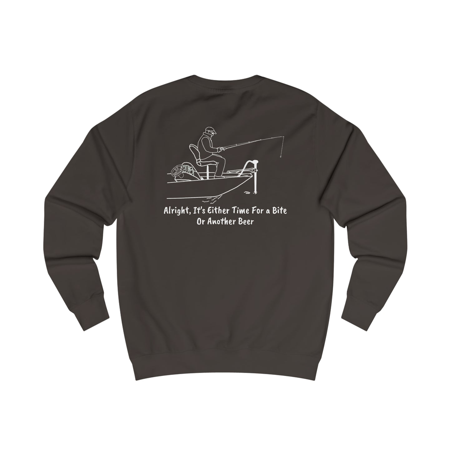 Men's Crewneck - Trolling motor Fishing, Bite or Beer