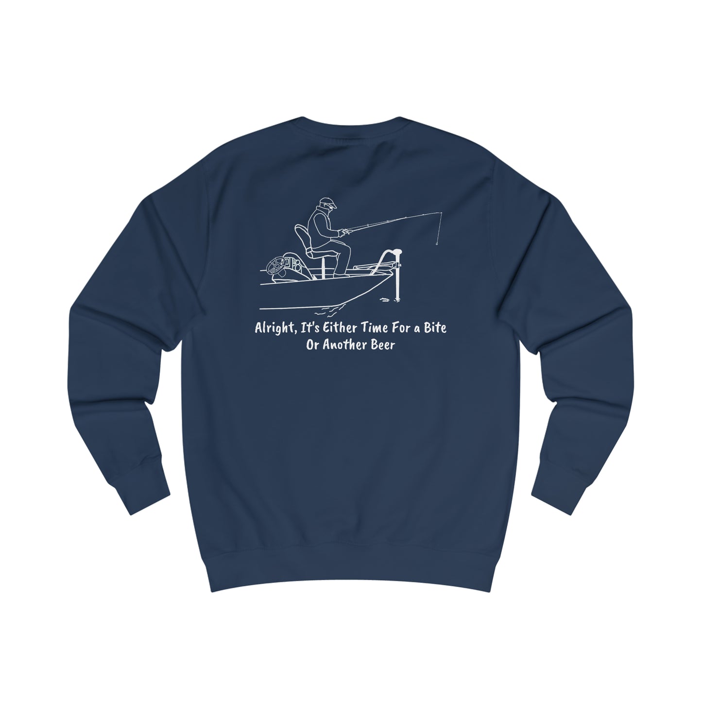 Men's Crewneck - Trolling motor Fishing, Bite or Beer