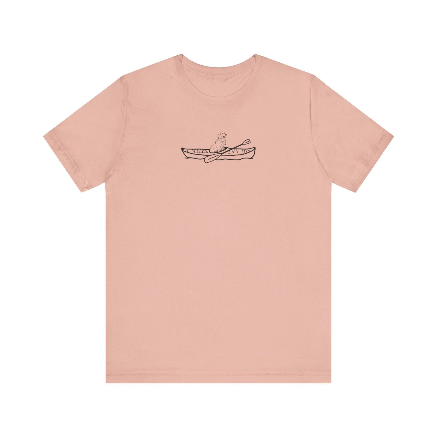 Kayak Dog Golden Retriever Unisex Lightweight Short Sleeve Tee (BC)
