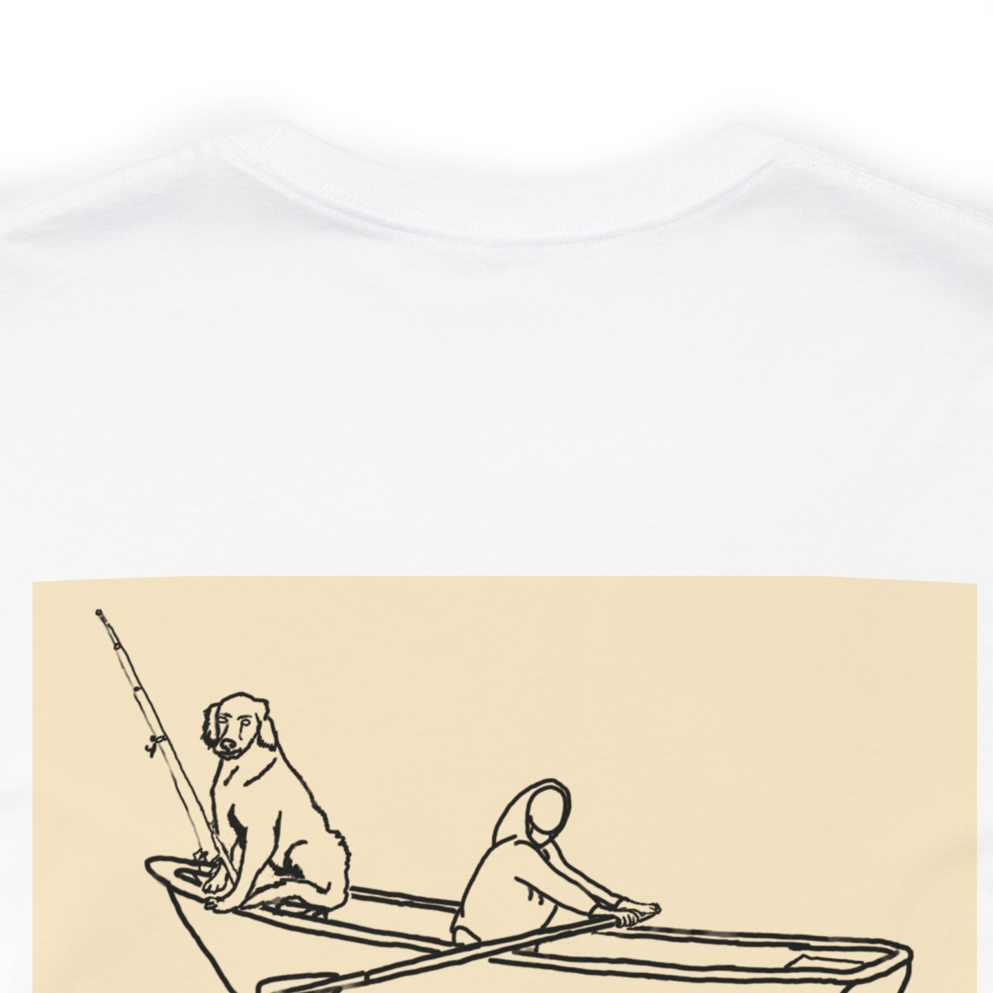Row Boat Dog Fishing Color - Lac LaBelle Unisex Lightweight Short Sleeve Tee