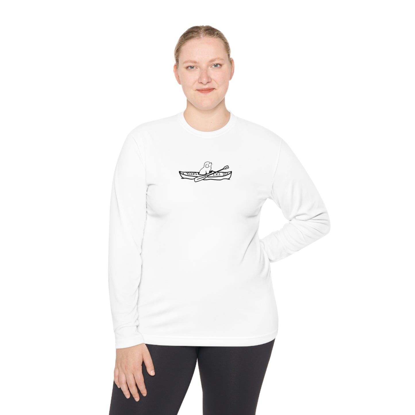 Kayak Dog - Mini Golden Doodle/Toy Poodle - Unisex Lightweight Sport Long Sleeve Tee