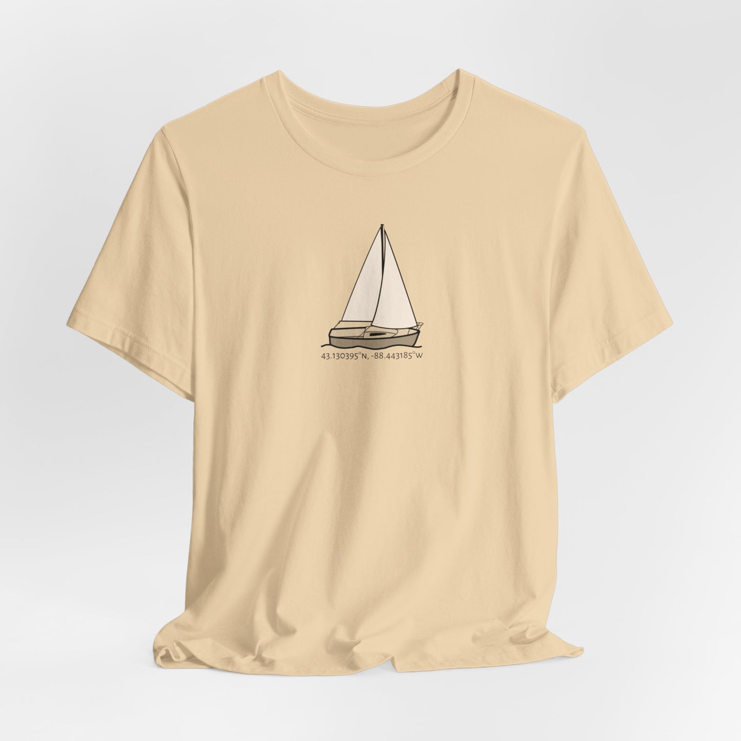 Unisex Lightweight Short Sleeve Tee (Comfort Sailboat Design)