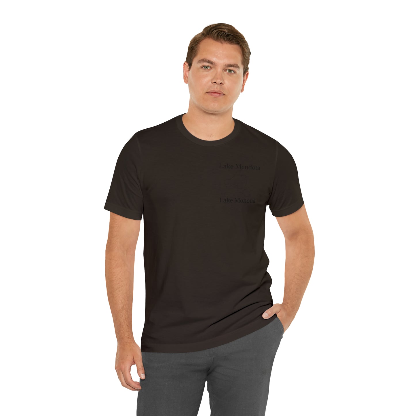 Mendota/Monona , sailboat Badger Logo - Bella & Canvas Short Sleeve