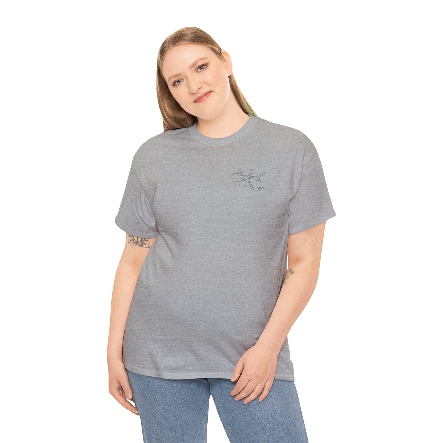 Manitowish Waters Fishing Off Dock - Unisex Heavyweight Short Sleeve Tee