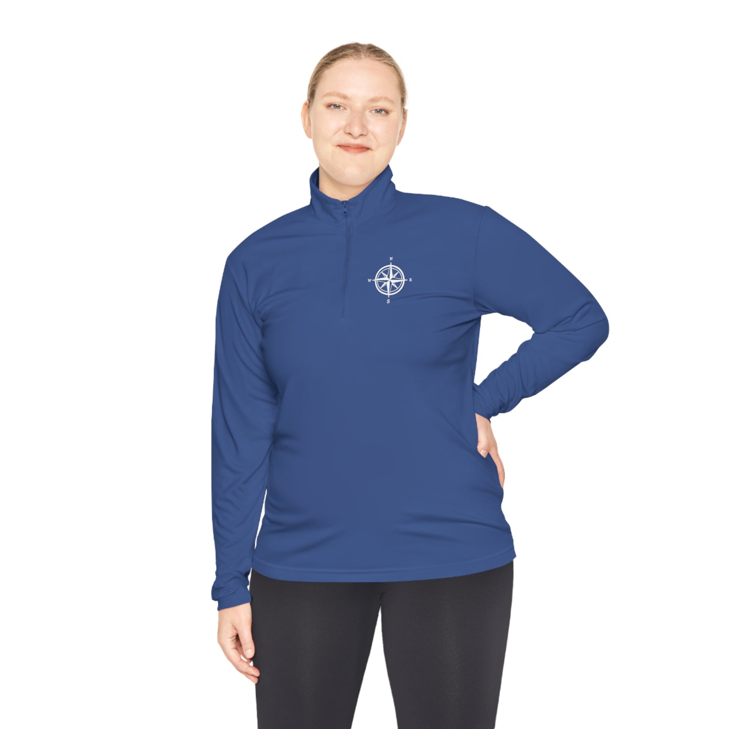 Lake Arbutus Unisex Quarter-Zip - compass rose patch