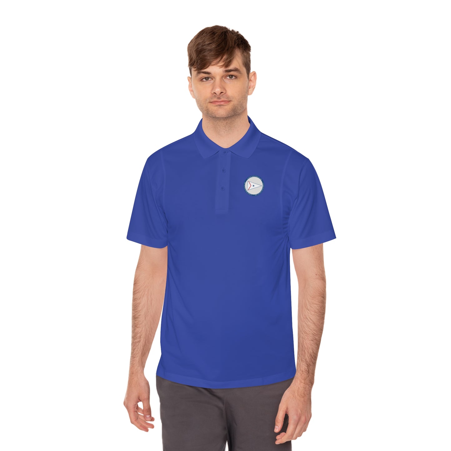 La Belle Yacth Club Logo Circle Patch Men's Sport Polo Shirt