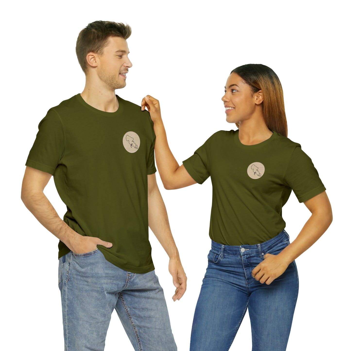 Row Boat Dog Fishing Color - Lac LaBelle Unisex Lightweight Short Sleeve Tee