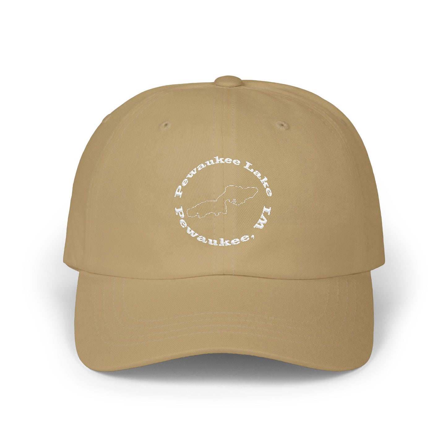 Pewaukee Lake Embroidered White Circle Classic Cap
