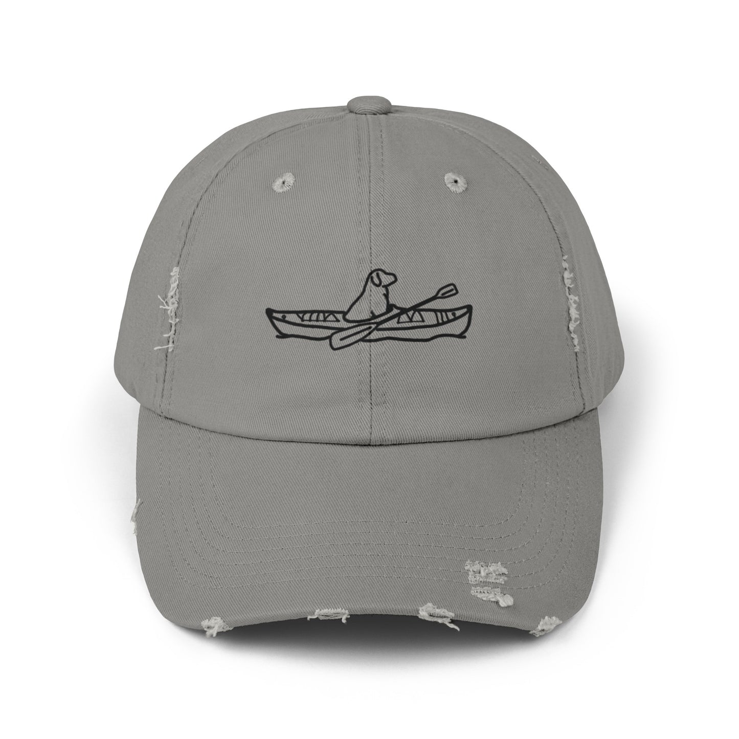 Kayak Dog Lab Unisex Distressed Cap