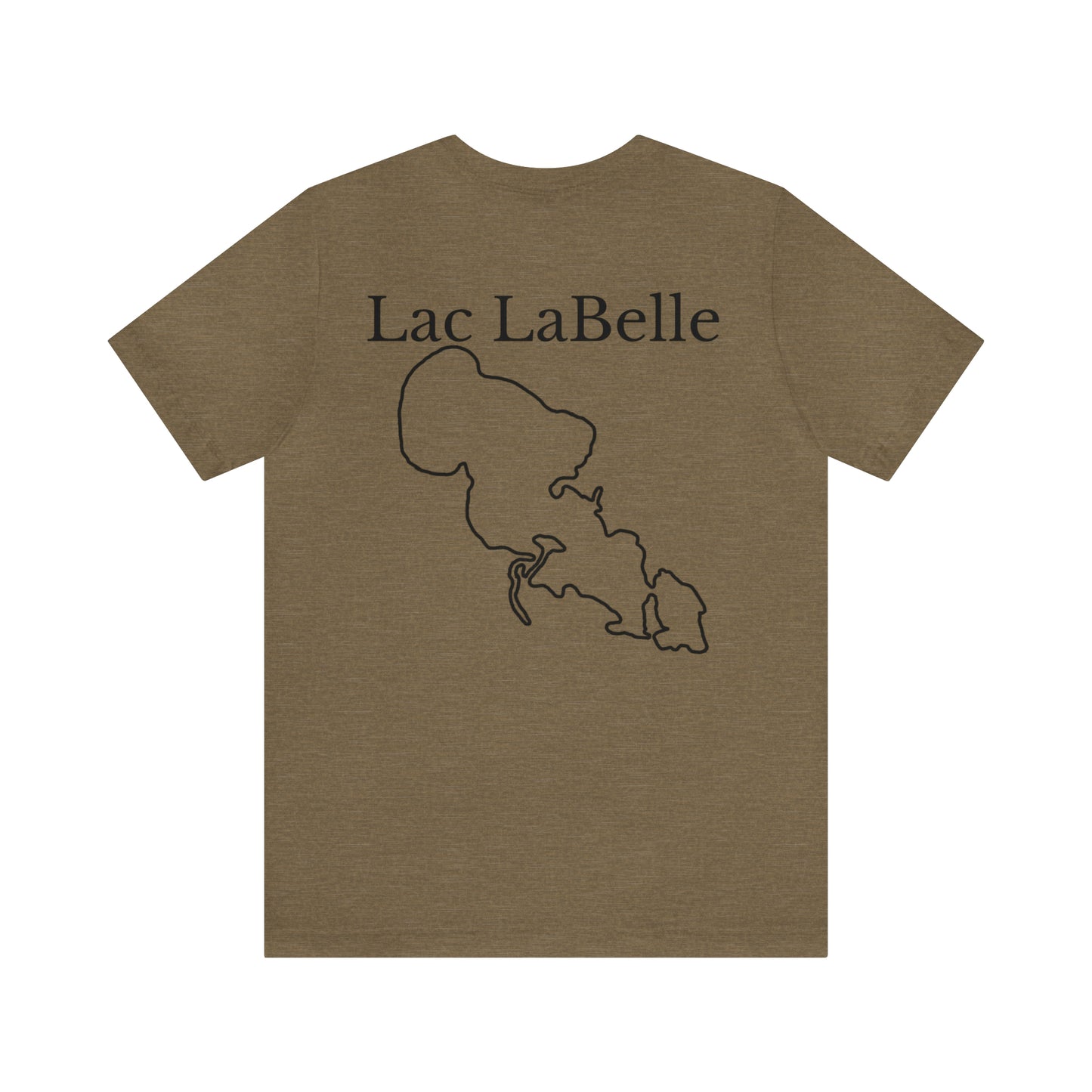 Lac LaBelle, Kayak Front - Unisex Lightweight Short Sleeve Tee