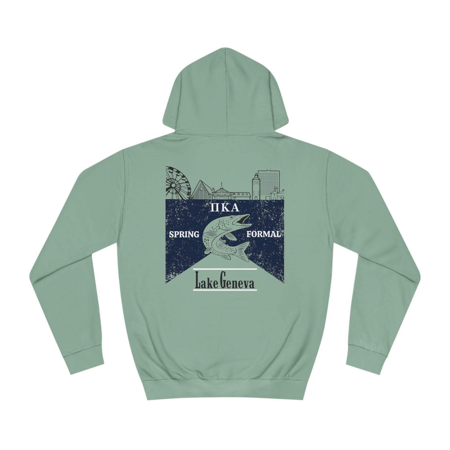 Pike Final Mockup Navy Unisex Hoodie Medium Weight (brown and navy yellow)