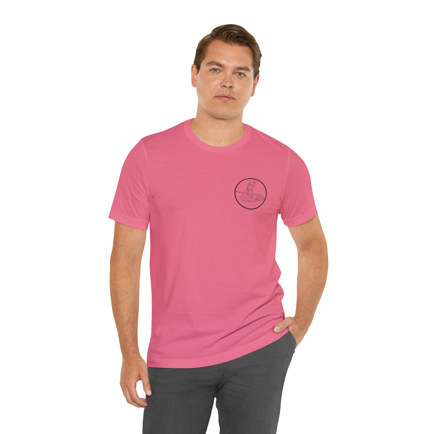 Standup Jetski Front, 2008 Malibu Wakesetter - Okauchee Lake Unisex Lightweight Short Sleeve Tee