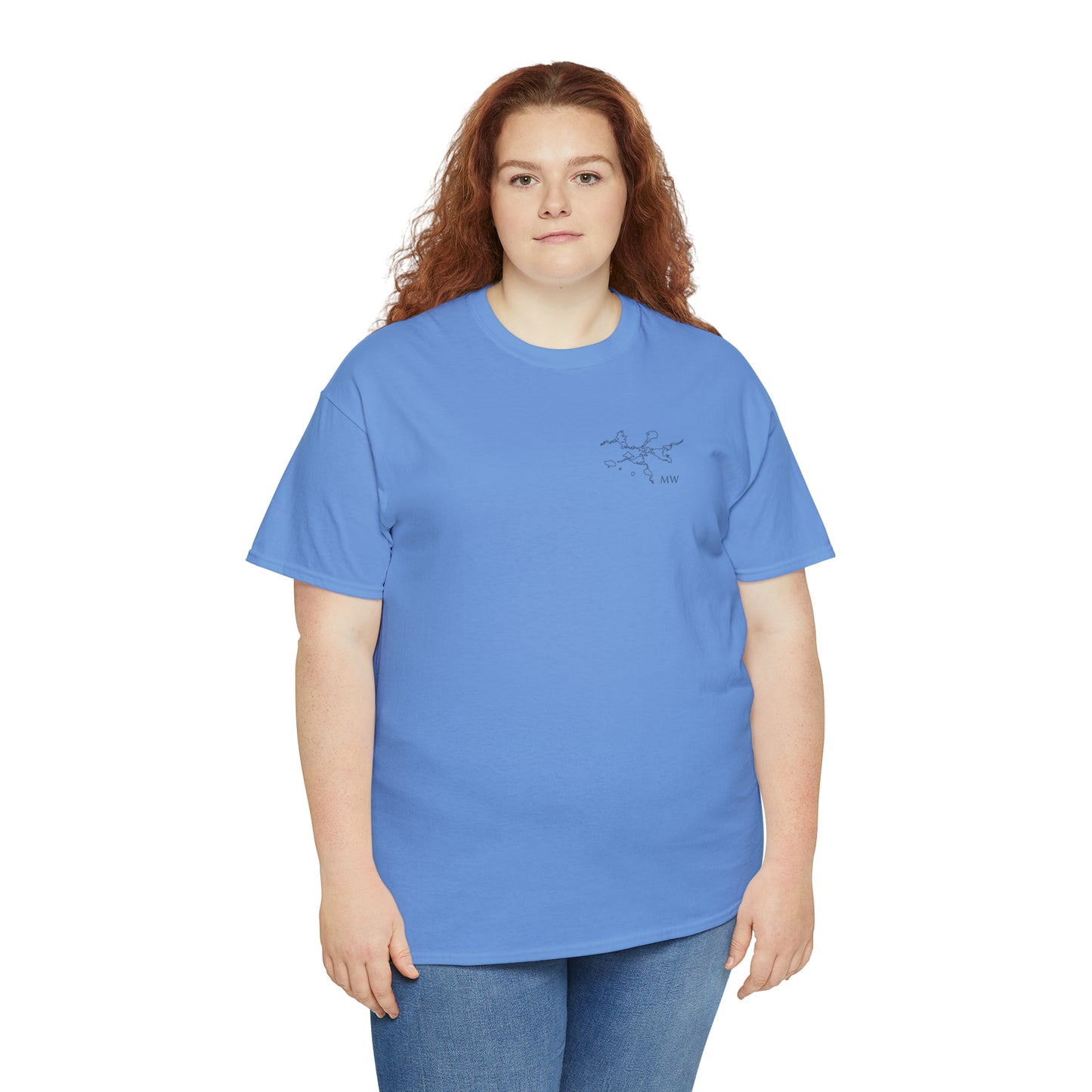 Manitowish Waters Fishing Off Dock - Unisex Heavyweight Short Sleeve Tee