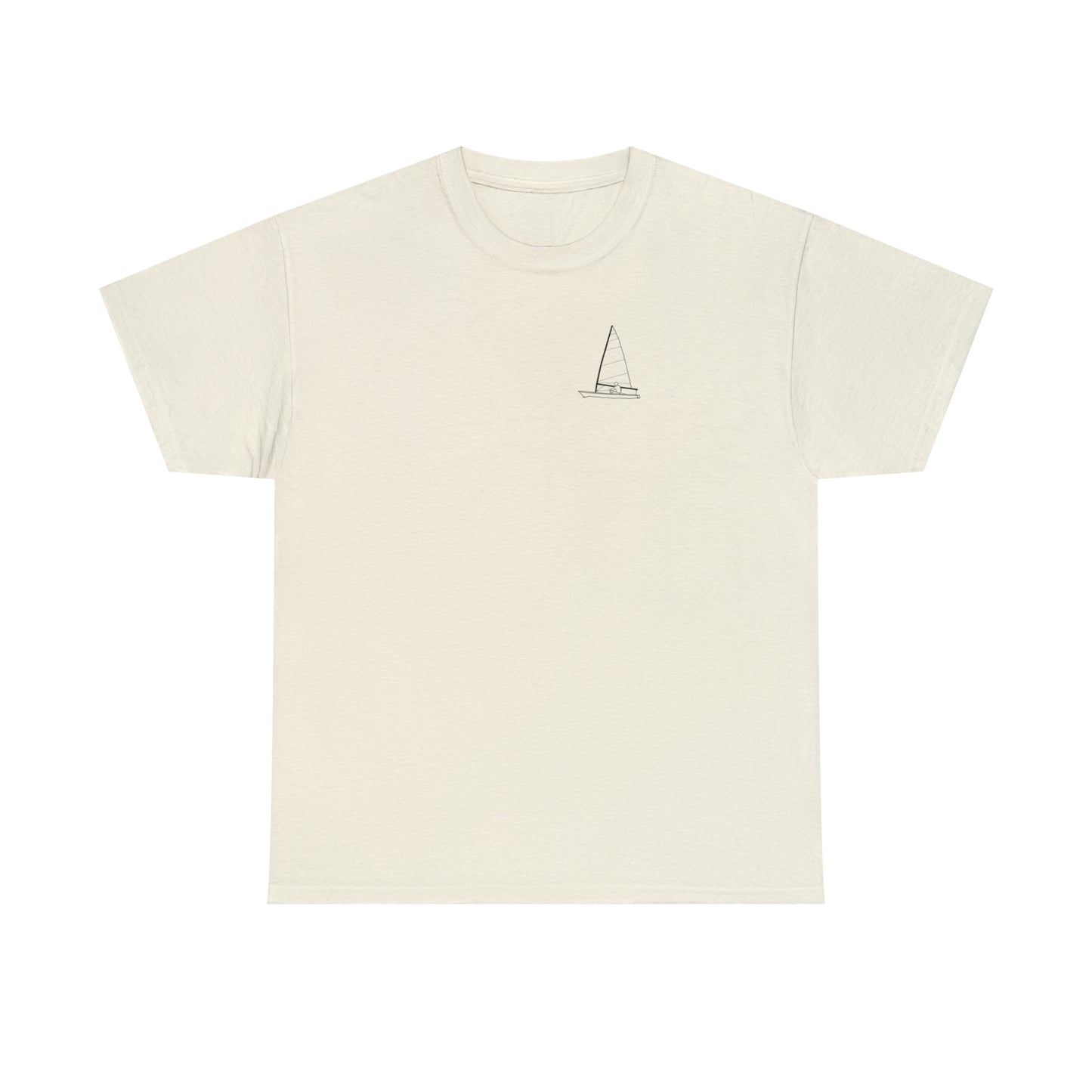 Manitowish Waters Sailboat Patch and Coordinates - Unisex Heavy Tee Shirt