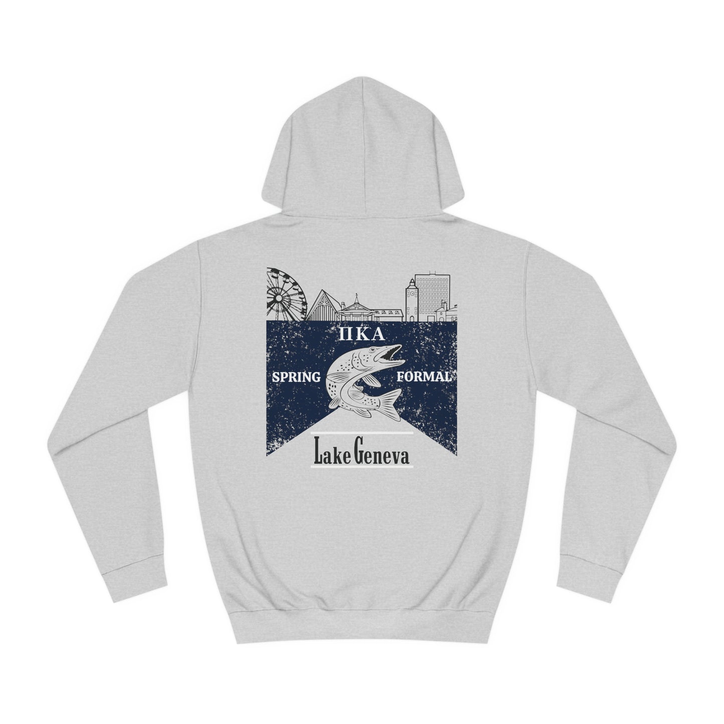 Pike Final Mockup Navy Unisex Hoodie Medium Weight (brown and navy yellow)