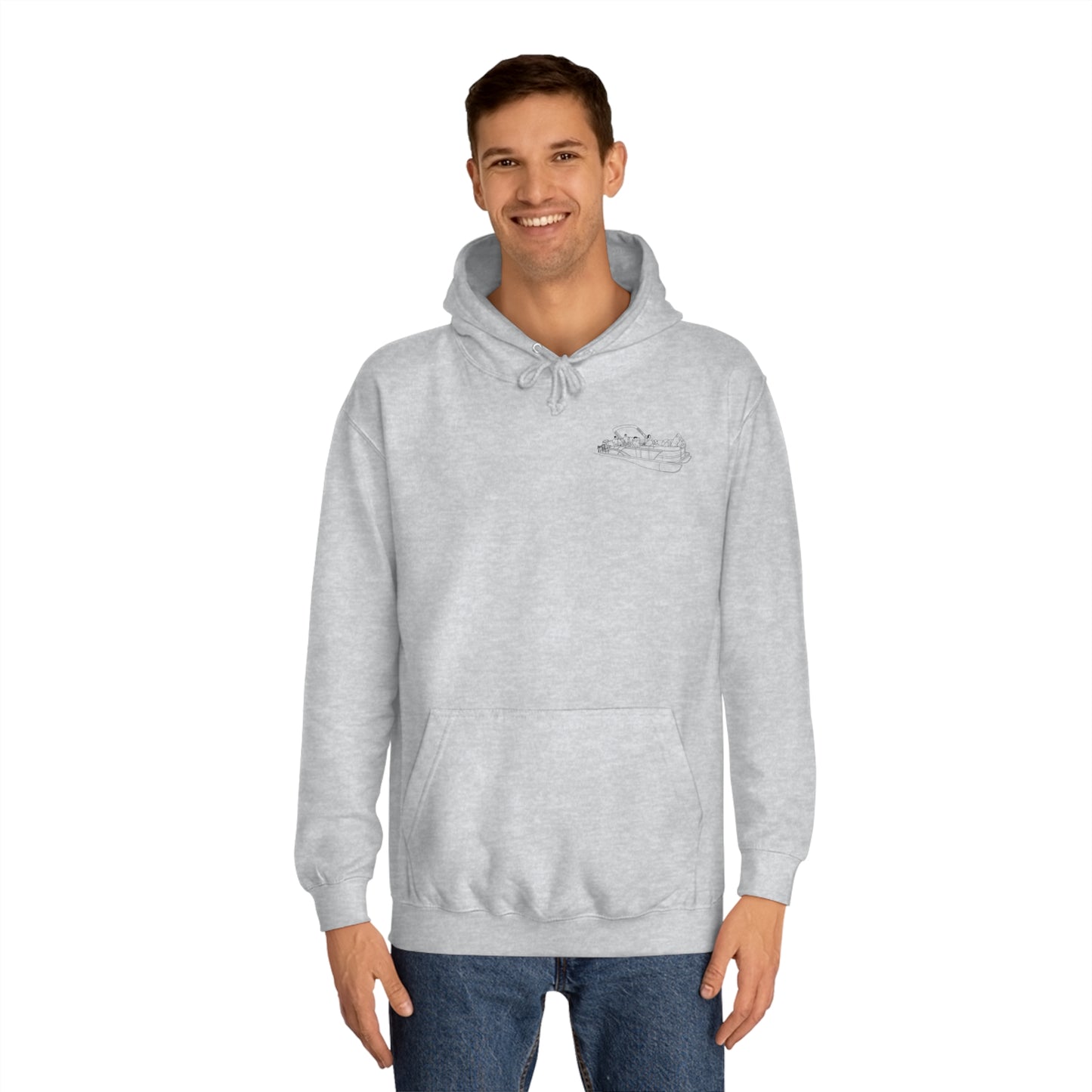 Manitowish Waters Pontoon Boat Family Front Patch - Unisex Hoodie Medium Weight