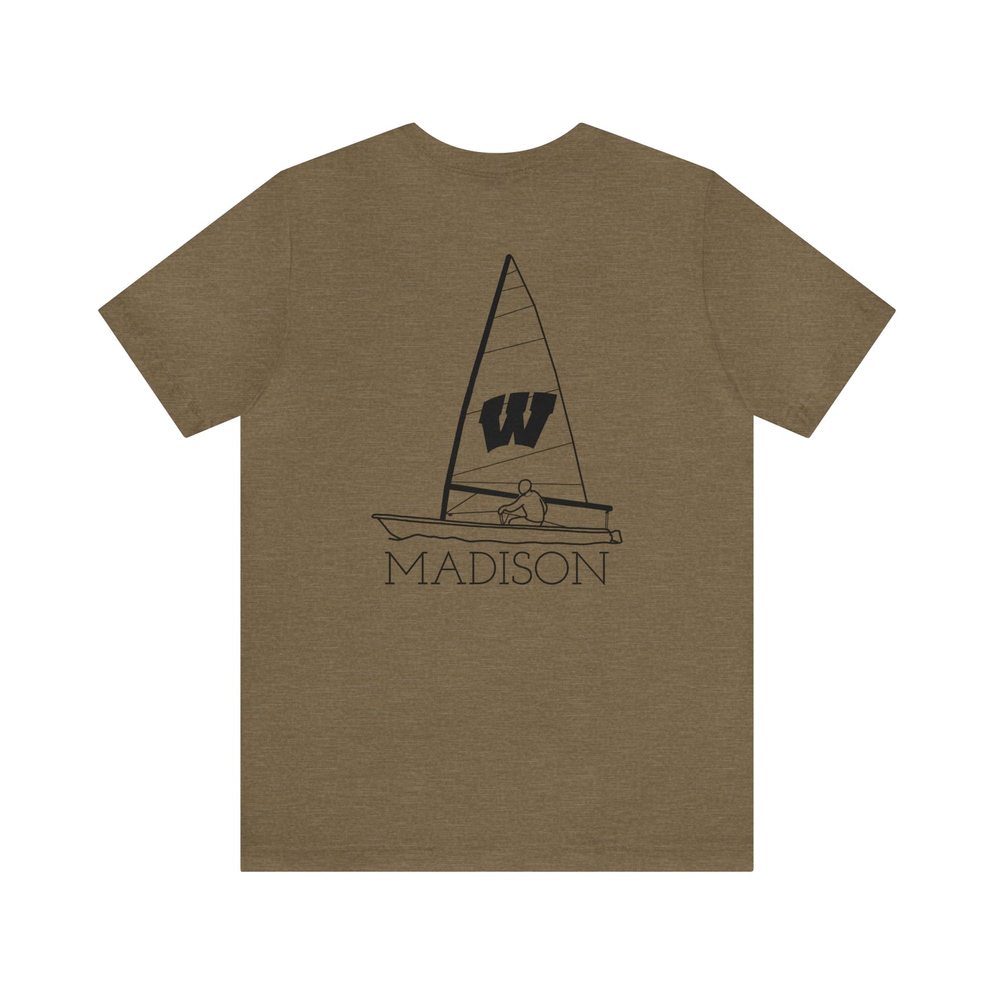 Mendota/Monona , sailboat Badger Logo - Bella & Canvas Short Sleeve