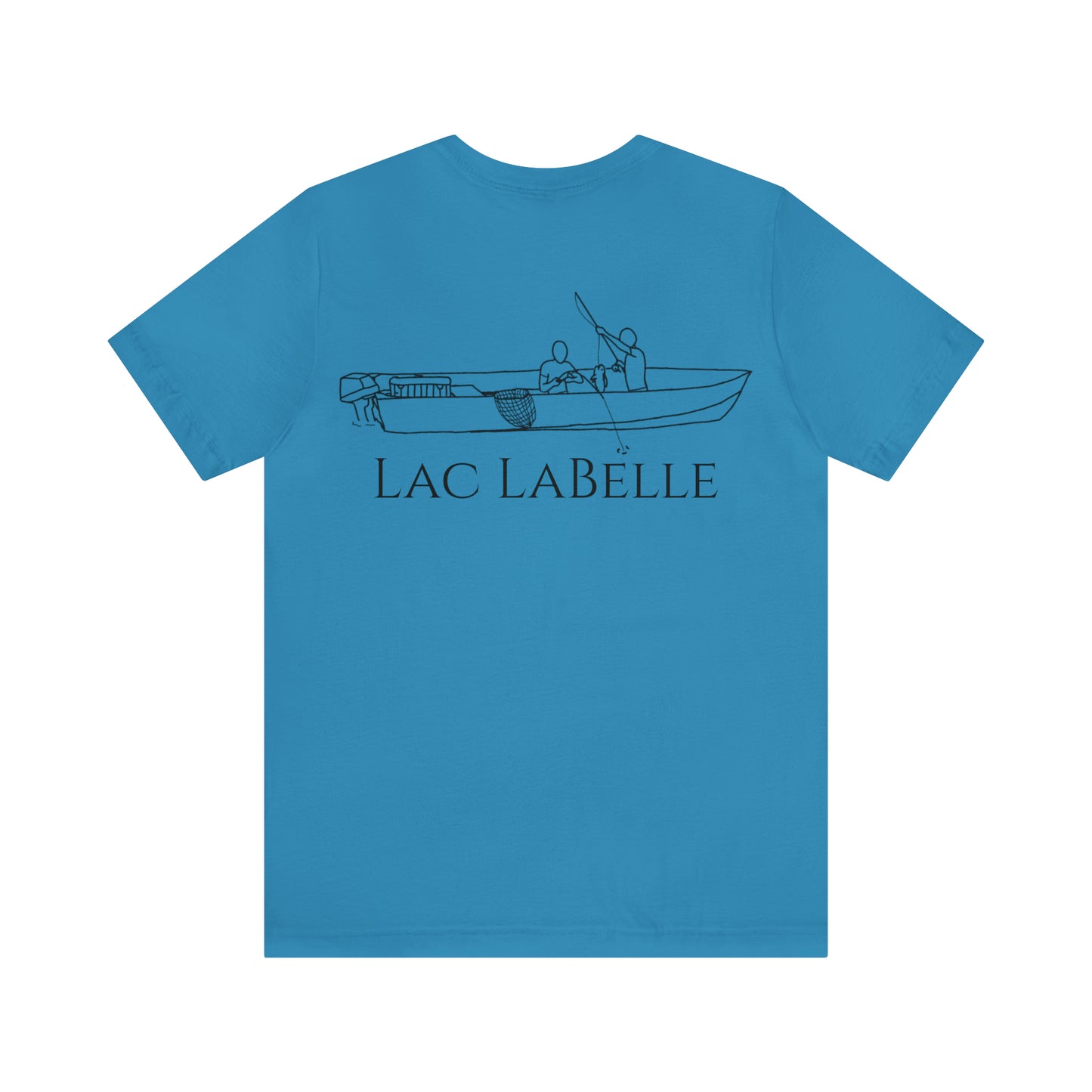 Lac LaBelle, 2 Guys Fishing - Unisex Lightweight Short Sleeve Tee