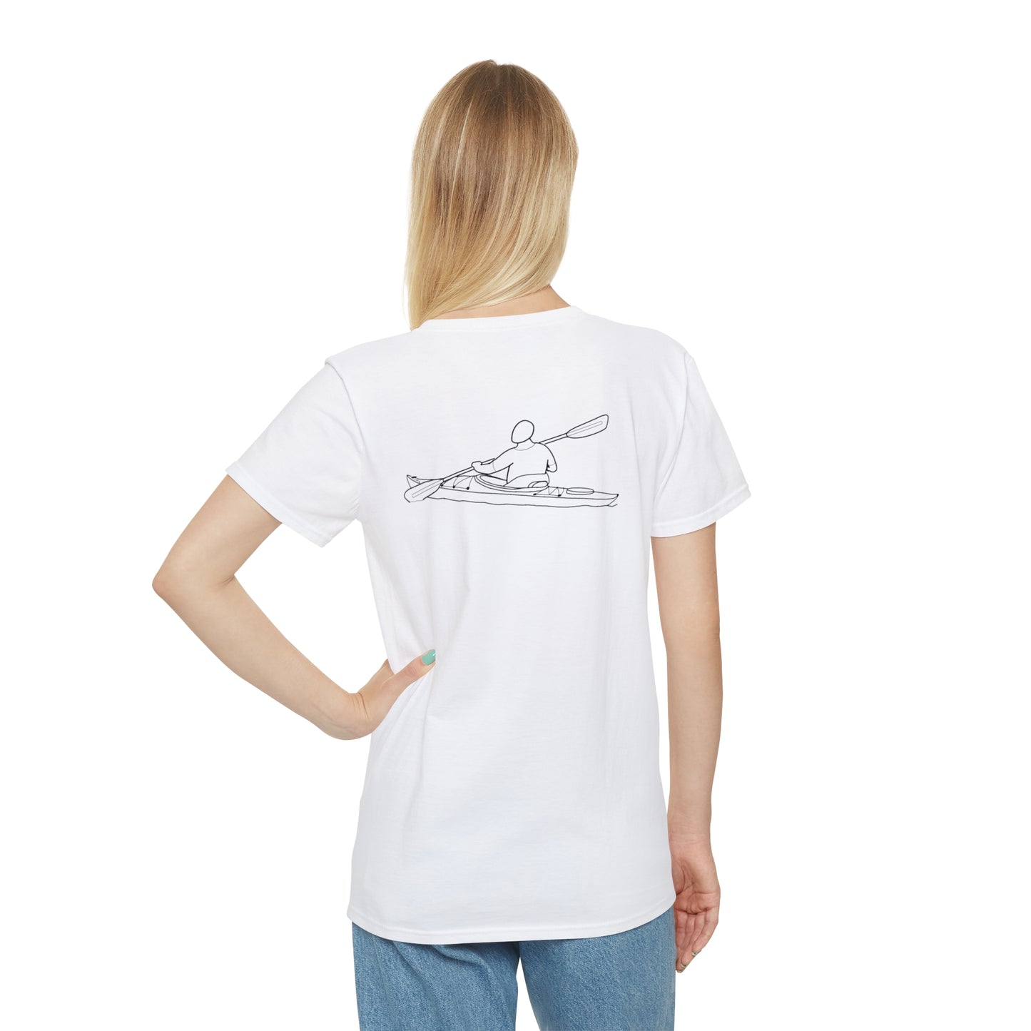 Okauchee Lake, kayak back - Unisex Lightweight short sleeve
