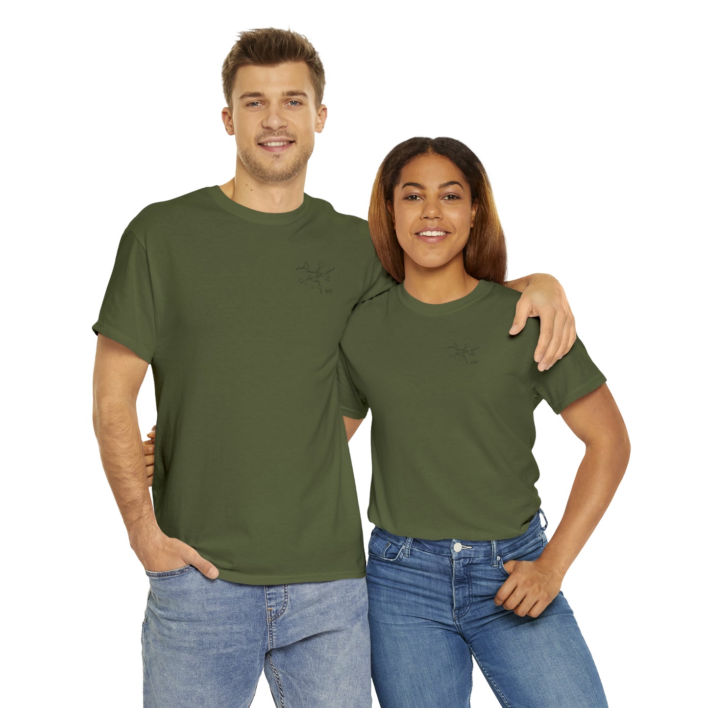 Manitowish Waters Fishing Off Dock - Unisex Heavyweight Short Sleeve Tee