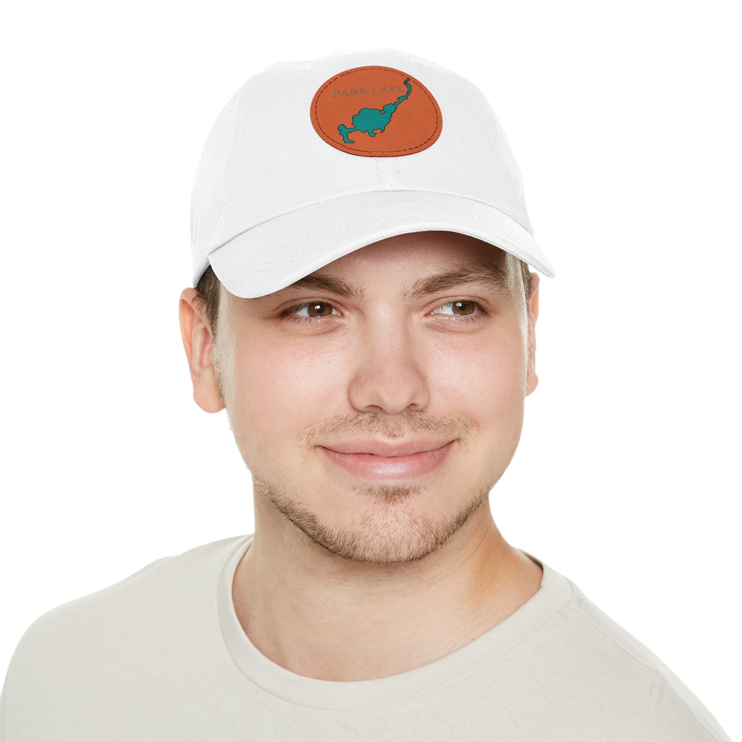 Park Lake Embroidered Hat with Leather Patch