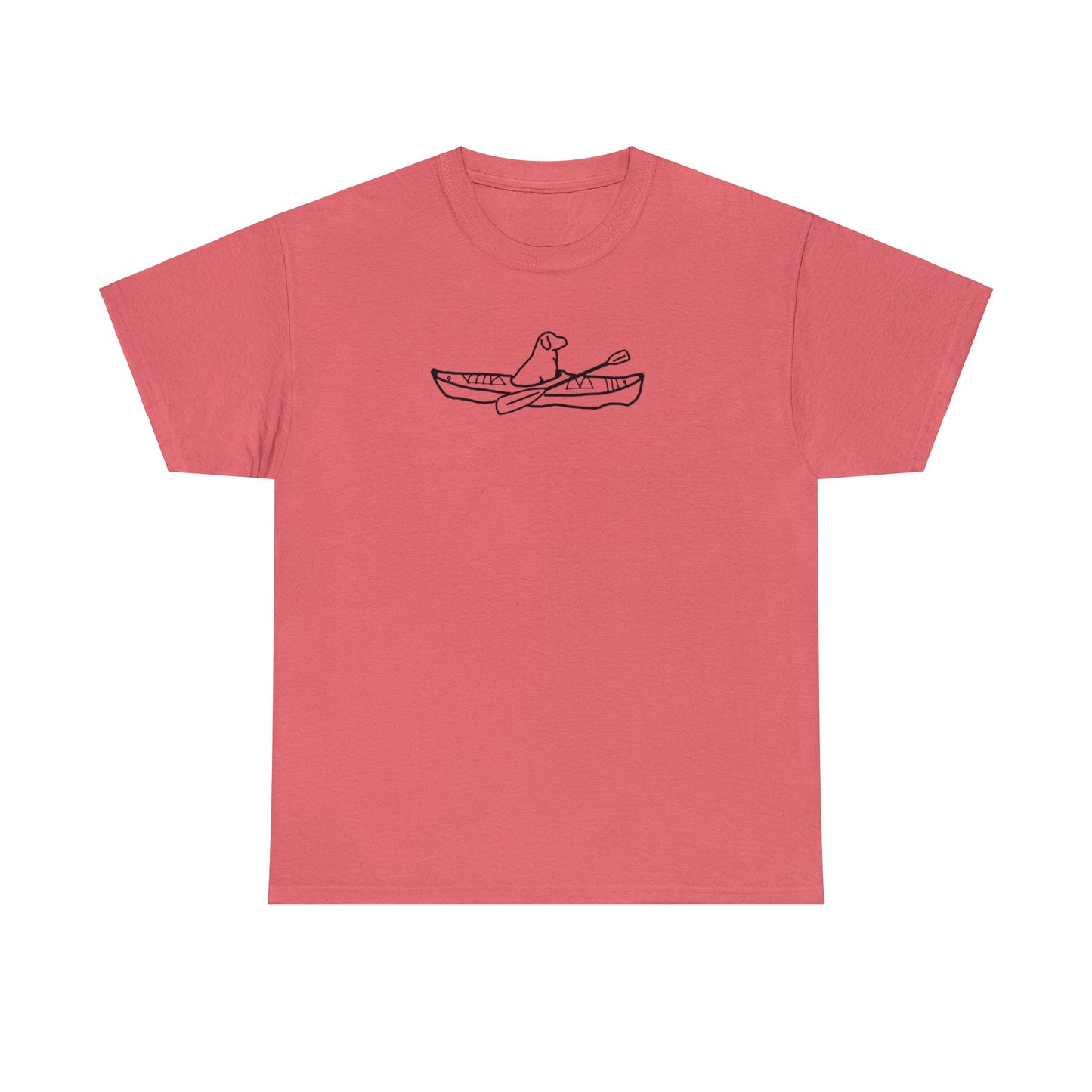 Unisex Heavy Tee Shirt - Kayak Dog