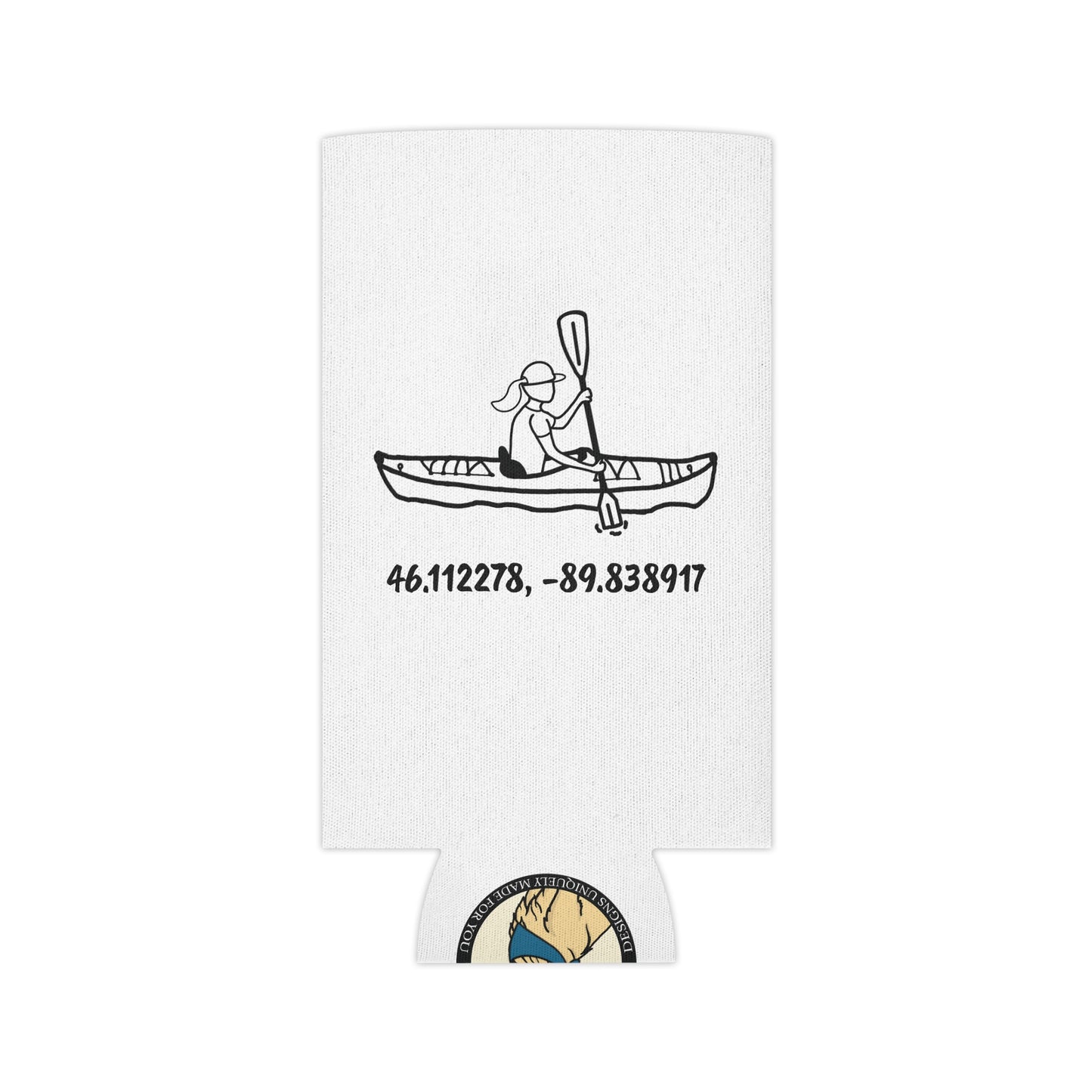 Manitowish Waters Kayak Girl CLC Can Koozie