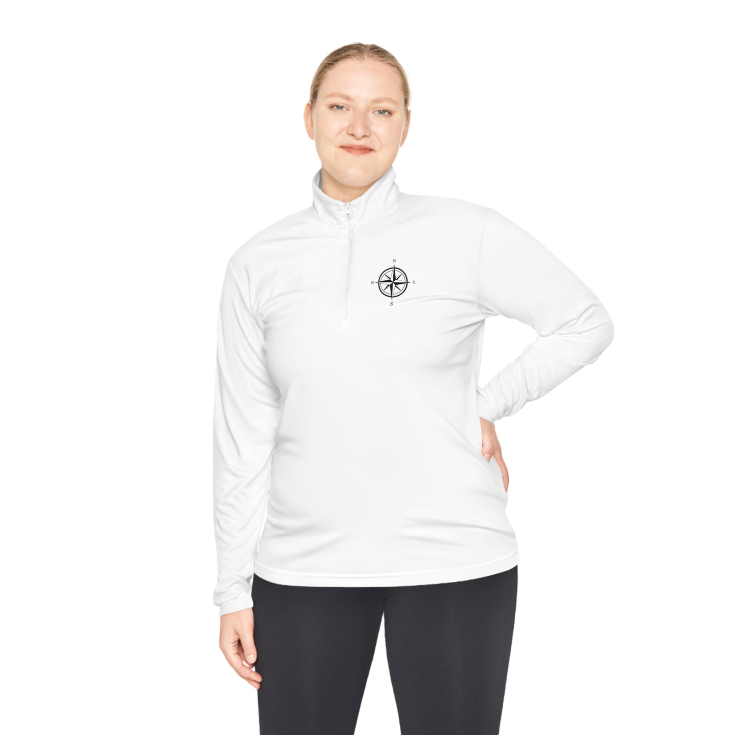 Lake Arbutus Unisex Quarter-Zip - compass rose patch