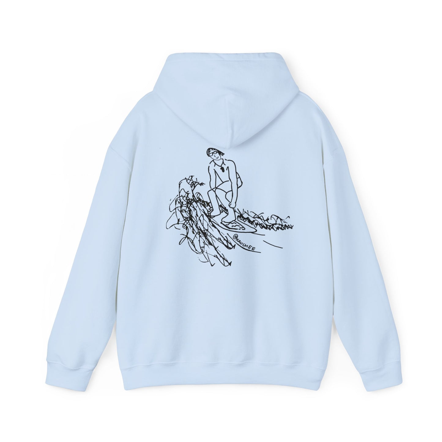 Surfing Sketch (Okauchee Lake) Unisex Heavy Blend Hooded Sweatshirt