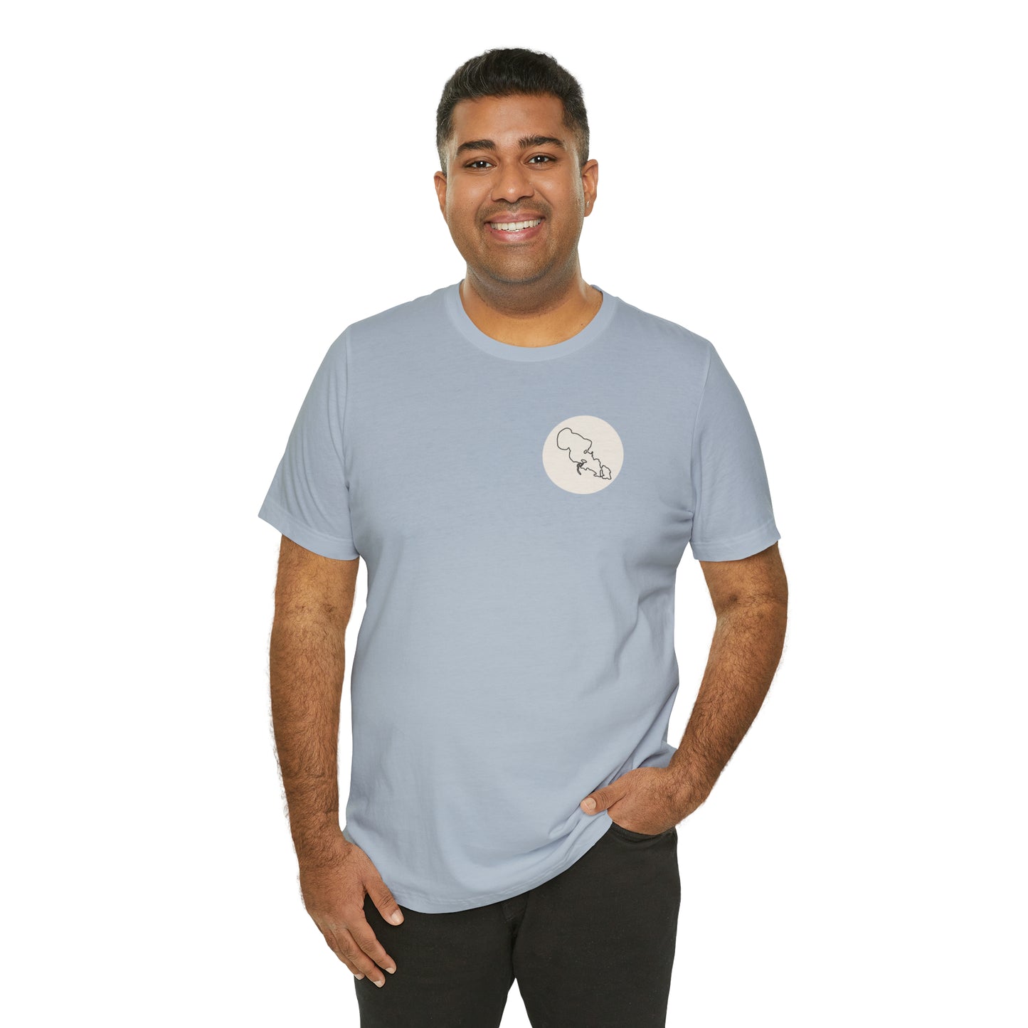 Row Boat Dog Fishing Color - Lac LaBelle Unisex Lightweight Short Sleeve Tee