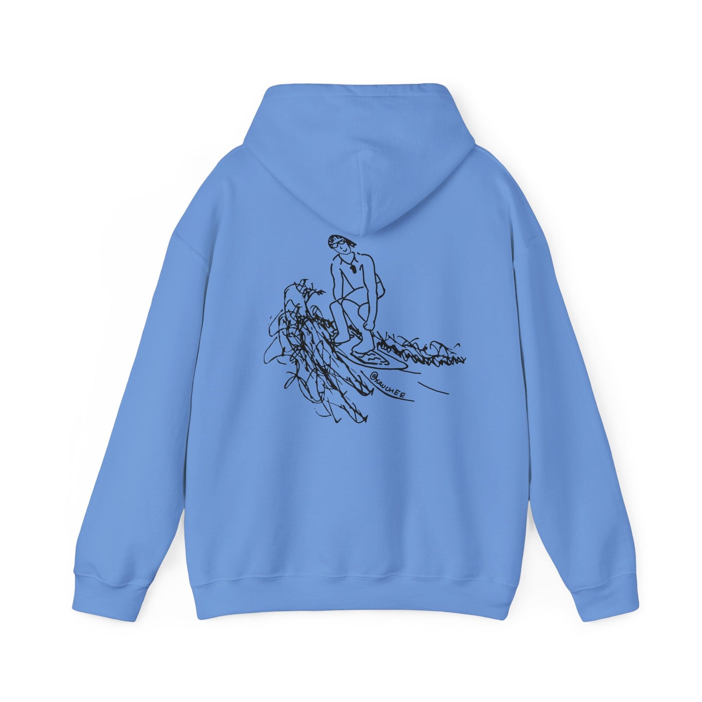 Surfing Sketch (Okauchee Lake) Unisex Heavy Blend Hooded Sweatshirt