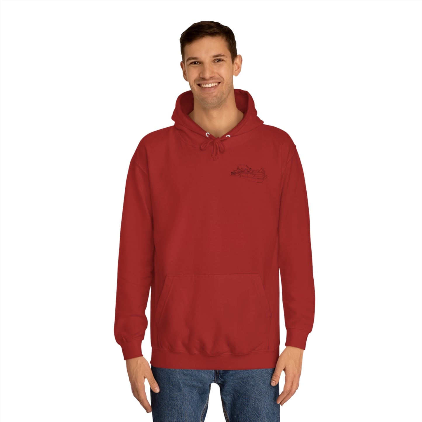 Manitowish Waters Pontoon Boat Family Front Patch - Unisex Hoodie Medium Weight
