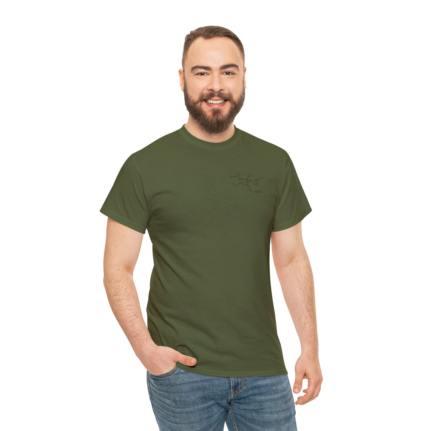 Manitowish Waters Fishing Off Dock - Unisex Heavyweight Short Sleeve Tee
