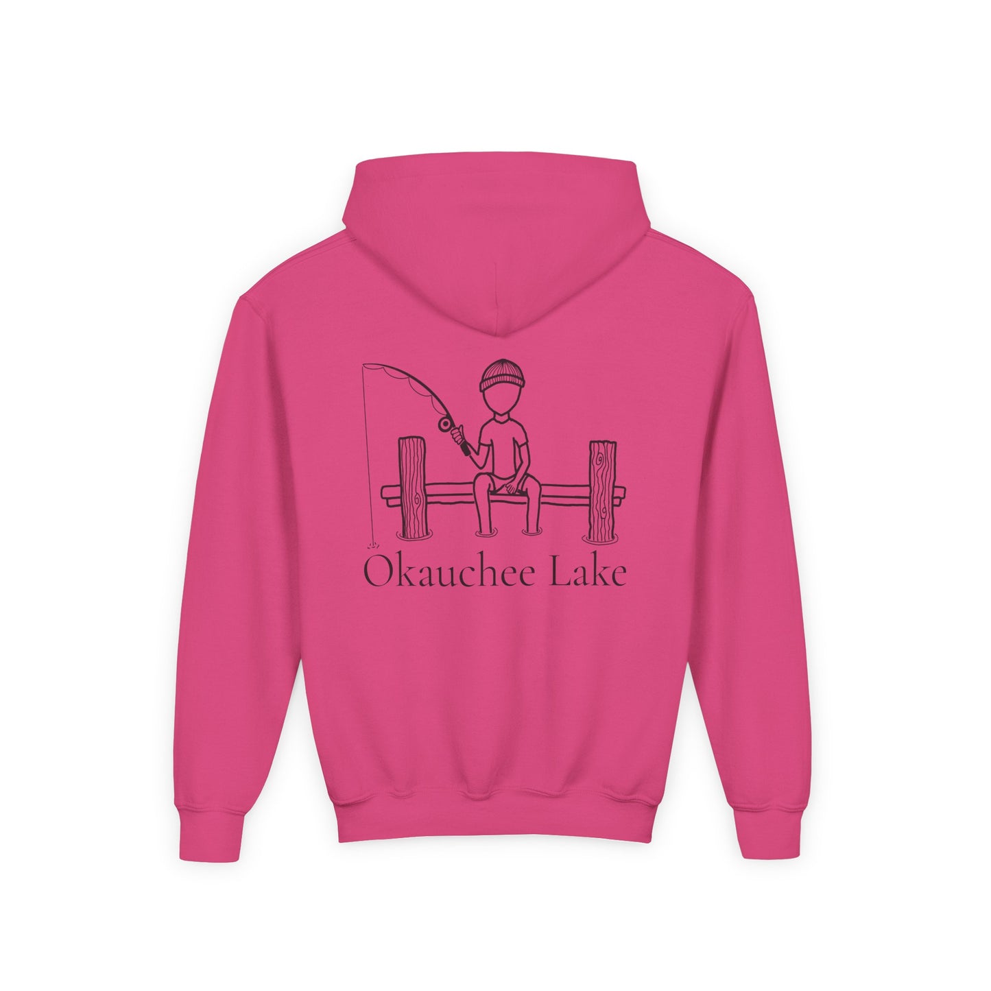 Fishing off Dock Okauchee Lake Youth Hoodie