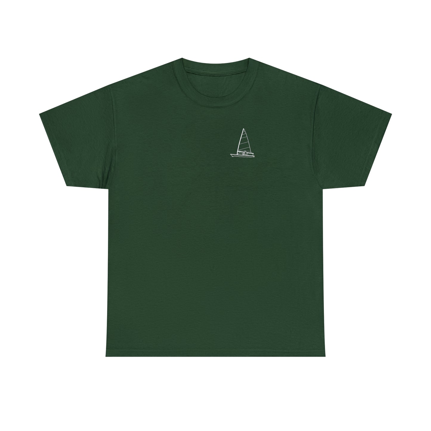 Manitowish Waters Sailboat Patch and Coordinates - Unisex Heavy Tee Shirt