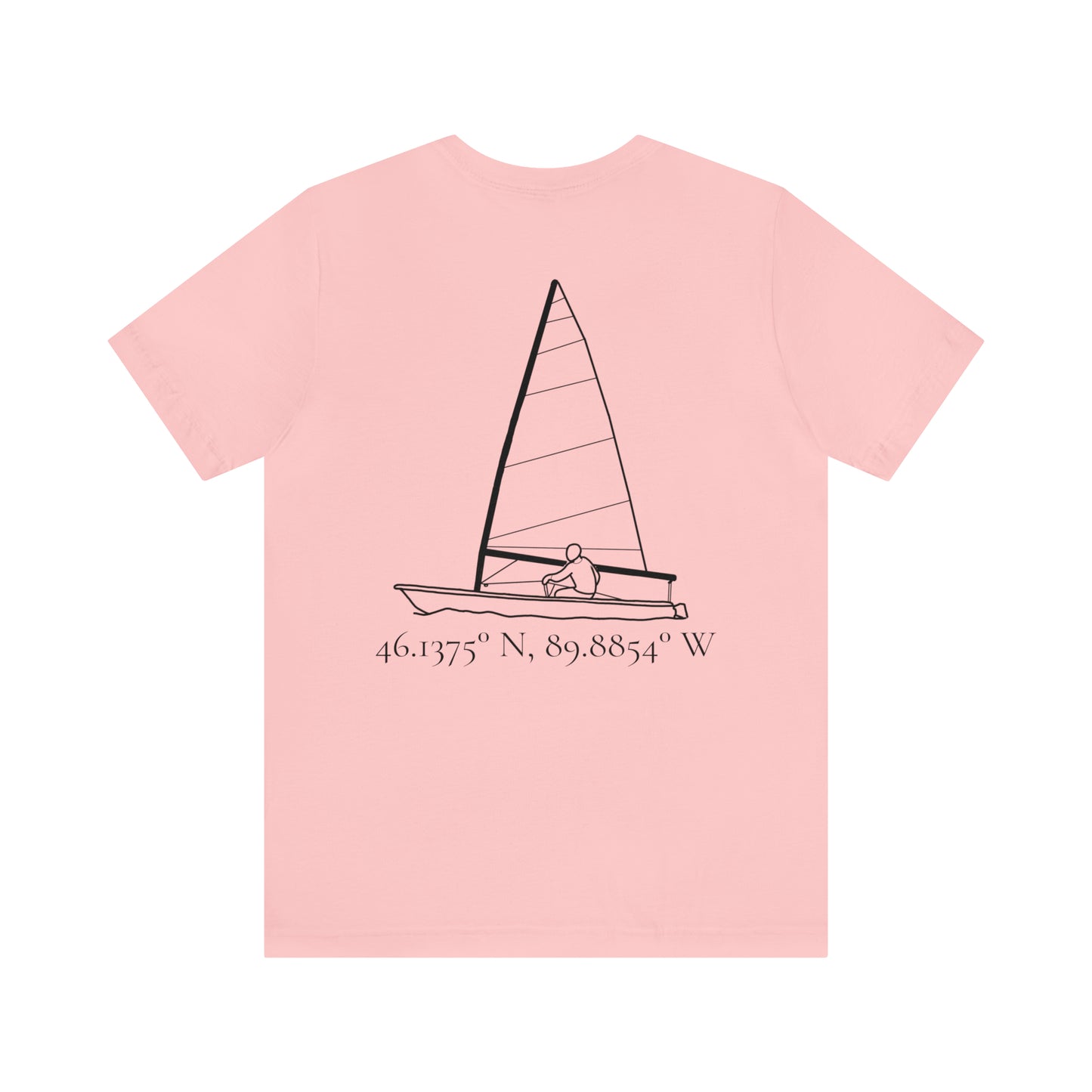 Sailing and Coordinates - Manitowish Waters Unisex Lightweight Short Sleeve Tee