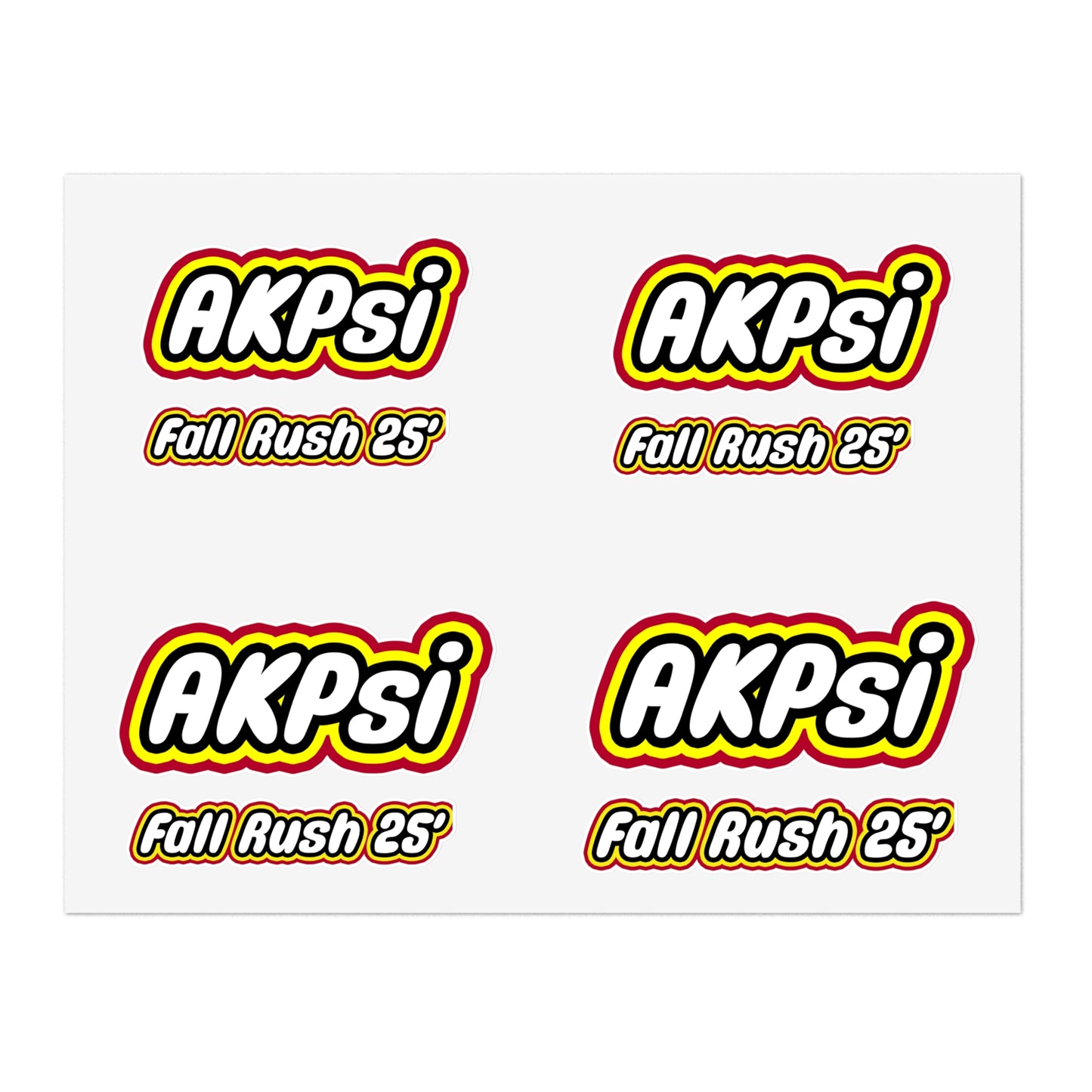 AKPsi Fall Rush Sticker Sheets | Fun & Vibrant Stickers for Campus Events, Party Favors, Scrapbooking, Decor