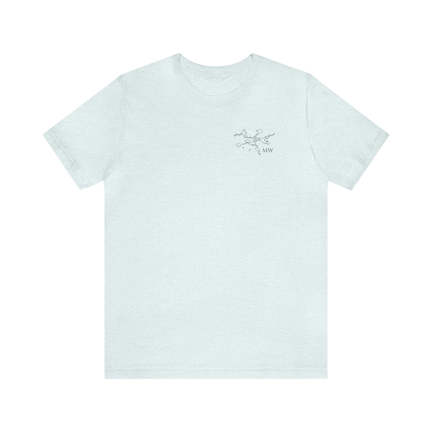 Paddle Board Female Back - Manitowish Waters Unisex Lightweight Short Sleeve Tee