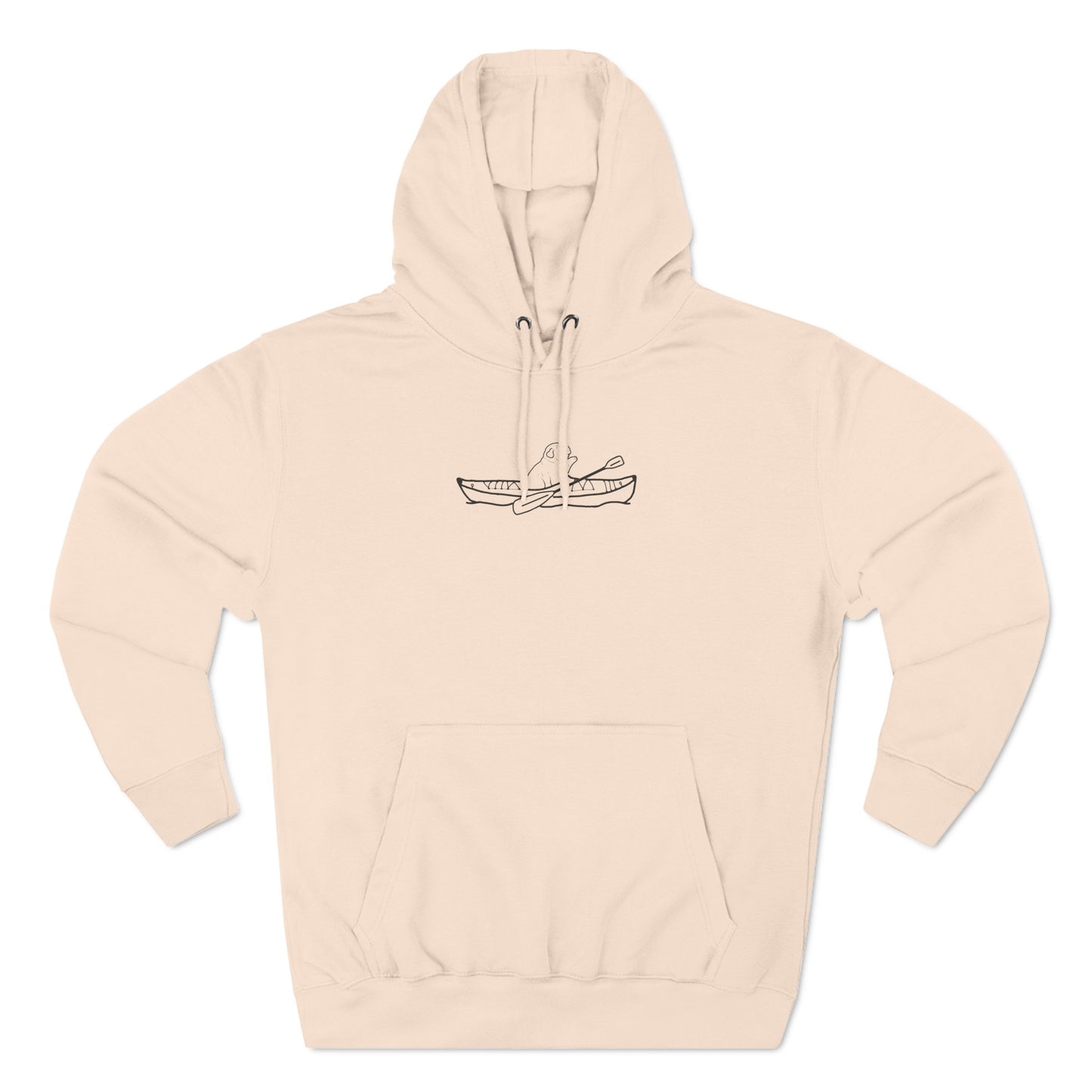 Kayak Dog - English Bulldog, Three-Panel Fleece Hoodie Unisex (LS)