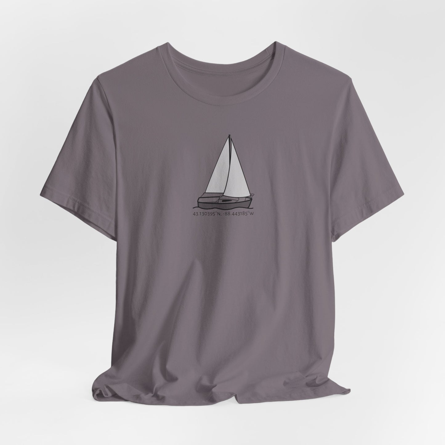 Unisex Lightweight Short Sleeve Tee (Comfort Sailboat Design)