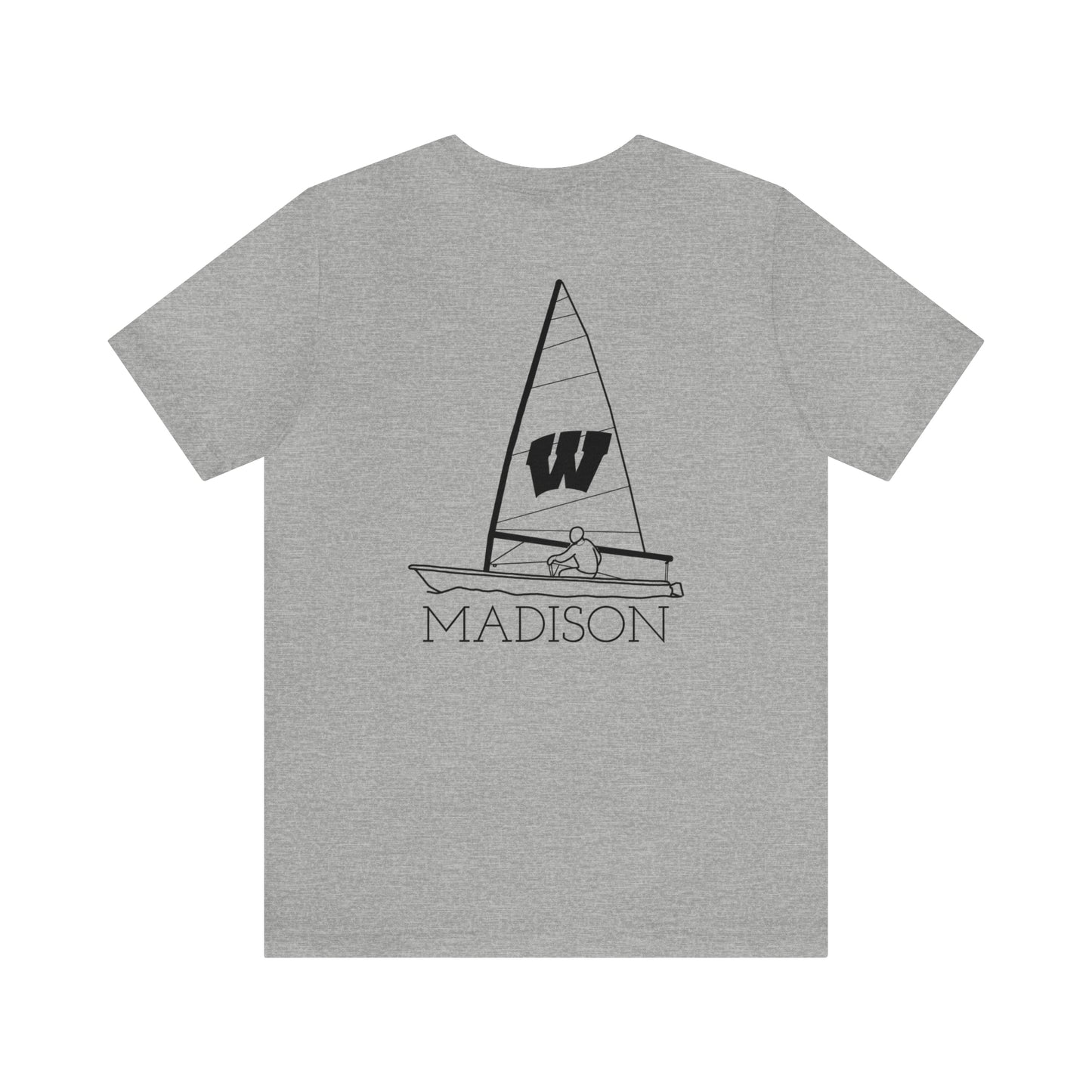 Mendota/Monona , sailboat Badger Logo - Bella & Canvas Short Sleeve
